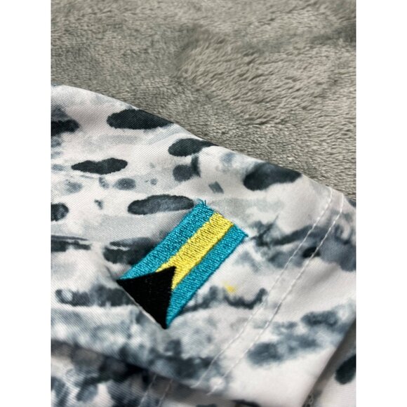 7Diamonds Mr. Blue Sky 4-Way Stretch Polo Mens Large NWD Pullover Bahamas Flag - Picture 8 of 13